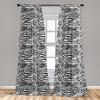 Ambesonne Boho Curtains, Simplistic Ethnic Look Botanical Ornaments as Stripes Neutral Tones, Window Treatments 2 Panel Set for Living Room Bedroom, Pair of – 28″ x 84″, Pale Khaki and Laurel Green(Black White)