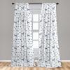 Ambesonne Boho Curtains, Simplistic Ethnic Look Botanical Ornaments as Stripes Neutral Tones, Window Treatments 2 Panel Set for Living Room Bedroom, Pair of – 28″ x 84″, Pale Khaki and Laurel Green(White Night Blue)
