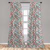 Ambesonne Boho Curtains, Simplistic Ethnic Look Botanical Ornaments as Stripes Neutral Tones, Window Treatments 2 Panel Set for Living Room Bedroom, Pair of – 28″ x 84″, Pale Khaki and Laurel Green(Grey Turquoise)