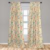 Ambesonne Boho Curtains, Simplistic Ethnic Look Botanical Ornaments as Stripes Neutral Tones, Window Treatments 2 Panel Set for Living Room Bedroom, Pair of – 28″ x 84″, Pale Khaki and Laurel Green(Yellow Khaki)