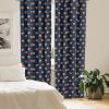 Ambesonne Boho Curtains, Simplistic Ethnic Look Botanical Ornaments as Stripes Neutral Tones, Window Treatments 2 Panel Set for Living Room Bedroom, Pair of – 28″ x 84″, Pale Khaki and Laurel Green(Orange Blue)