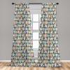 Ambesonne Boho Curtains, Simplistic Ethnic Look Botanical Ornaments as Stripes Neutral Tones, Window Treatments 2 Panel Set for Living Room Bedroom, Pair of – 28″ x 84″, Pale Khaki and Laurel Green(Dark Grey)