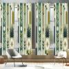 Ambesonne Boho Curtains, Simplistic Ethnic Look Botanical Ornaments as Stripes Neutral Tones, Window Treatments 2 Panel Set for Living Room Bedroom, Pair of – 28″ x 84″, Pale Khaki and Laurel Green(Fawn Teal Pale Green)