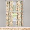 Ambesonne Boho Curtains, Simplistic Ethnic Look Botanical Ornaments as Stripes Neutral Tones, Window Treatments 2 Panel Set for Living Room Bedroom, Pair of – 28″ x 84″, Pale Khaki and Laurel Green(Yellow Khaki)