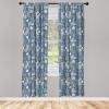 Ambesonne Boho Curtains, Simplistic Ethnic Look Botanical Ornaments as Stripes Neutral Tones, Window Treatments 2 Panel Set for Living Room Bedroom, Pair of – 28″ x 84″, Pale Khaki and Laurel Green(Blue Grey)