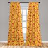 Ambesonne Boho Curtains, Simplistic Ethnic Look Botanical Ornaments as Stripes Neutral Tones, Window Treatments 2 Panel Set for Living Room Bedroom, Pair of – 28″ x 84″, Pale Khaki and Laurel Green(Mustard and Vermilion)