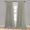 Ambesonne Boho Curtains, Simplistic Ethnic Look Botanical Ornaments as Stripes Neutral Tones, Window Treatments 2 Panel Set for Living Room Bedroom, Pair of – 28″ x 84″, Pale Khaki and Laurel Green(White and Yellow)