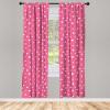 Ambesonne Boho Curtains, Simplistic Ethnic Look Botanical Ornaments as Stripes Neutral Tones, Window Treatments 2 Panel Set for Living Room Bedroom, Pair of – 28″ x 84″, Pale Khaki and Laurel Green(Pink White)