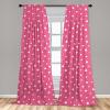 Ambesonne Boho Curtains, Simplistic Ethnic Look Botanical Ornaments as Stripes Neutral Tones, Window Treatments 2 Panel Set for Living Room Bedroom, Pair of – 28″ x 84″, Pale Khaki and Laurel Green(Pink White)