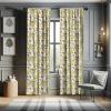 Ambesonne Boho Curtains, Simplistic Ethnic Look Botanical Ornaments as Stripes Neutral Tones, Window Treatments 2 Panel Set for Living Room Bedroom, Pair of – 28″ x 84″, Pale Khaki and Laurel Green(White Yellow)