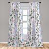 Ambesonne Boho Curtains, Simplistic Ethnic Look Botanical Ornaments as Stripes Neutral Tones, Window Treatments 2 Panel Set for Living Room Bedroom, Pair of – 28″ x 84″, Pale Khaki and Laurel Green(Green Blue Lilac)