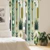 Ambesonne Boho Curtains, Simplistic Ethnic Look Botanical Ornaments as Stripes Neutral Tones, Window Treatments 2 Panel Set for Living Room Bedroom, Pair of – 28″ x 84″, Pale Khaki and Laurel Green(Fawn Teal Pale Green)