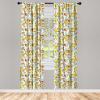 Ambesonne Boho Curtains, Simplistic Ethnic Look Botanical Ornaments as Stripes Neutral Tones, Window Treatments 2 Panel Set for Living Room Bedroom, Pair of – 28″ x 84″, Pale Khaki and Laurel Green(White Yellow)