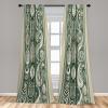 Ambesonne Boho Curtains, Simplistic Ethnic Look Botanical Ornaments as Stripes Neutral Tones, Window Treatments 2 Panel Set for Living Room Bedroom, Pair of – 28″ x 84″, Pale Khaki and Laurel Green(Pale Khaki and Laurel Green)