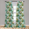 Ambesonne Boho Curtains, Simplistic Ethnic Look Botanical Ornaments as Stripes Neutral Tones, Window Treatments 2 Panel Set for Living Room Bedroom, Pair of – 28″ x 84″, Pale Khaki and Laurel Green(Caramel Burgundy)