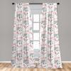 Ambesonne Boho Curtains, Simplistic Ethnic Look Botanical Ornaments as Stripes Neutral Tones, Window Treatments 2 Panel Set for Living Room Bedroom, Pair of – 28″ x 84″, Pale Khaki and Laurel Green(Grey Charcoal)