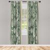 Ambesonne Boho Curtains, Simplistic Ethnic Look Botanical Ornaments as Stripes Neutral Tones, Window Treatments 2 Panel Set for Living Room Bedroom, Pair of – 28″ x 84″, Pale Khaki and Laurel Green(Pale Khaki and Laurel Green)