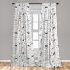 Ambesonne Boho Curtains, Simplistic Ethnic Look Botanical Ornaments as Stripes Neutral Tones, Window Treatments 2 Panel Set for Living Room Bedroom, Pair of – 28″ x 84″, Pale Khaki and Laurel Green(Umber Beige)