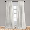 Ambesonne Boho Curtains, Simplistic Ethnic Look Botanical Ornaments as Stripes Neutral Tones, Window Treatments 2 Panel Set for Living Room Bedroom, Pair of – 28″ x 84″, Pale Khaki and Laurel Green(Tan White)
