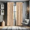 Ambesonne Boho Curtains, Simplistic Ethnic Look Botanical Ornaments as Stripes Neutral Tones, Window Treatments 2 Panel Set for Living Room Bedroom, Pair of – 28″ x 84″, Pale Khaki and Laurel Green(Apple Green Beige and Red)