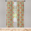 Ambesonne Boho Curtains, Simplistic Ethnic Look Botanical Ornaments as Stripes Neutral Tones, Window Treatments 2 Panel Set for Living Room Bedroom, Pair of – 28″ x 84″, Pale Khaki and Laurel Green(Multi Color)