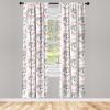 Ambesonne Boho Curtains, Simplistic Ethnic Look Botanical Ornaments as Stripes Neutral Tones, Window Treatments 2 Panel Set for Living Room Bedroom, Pair of – 28″ x 84″, Pale Khaki and Laurel Green(Grey Charcoal)