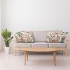 Ambesonne Botanical Throw Pillow Cushion Cover Set of 4, Modern and Warm Neutral Marble Print and Leafy Branches Abstract Waves, Decorative Accent Double-Sided Printing, 24″, Pale Cinnamon Green