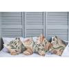 Ambesonne Botanical Throw Pillow Cushion Cover Set of 4, Modern and Warm Neutral Marble Print and Leafy Branches Abstract Waves, Decorative Accent Double-Sided Printing, 24″, Pale Cinnamon Green