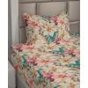 Ambesonne Butterflies Sheet Set, Watercolor Design Branches Spring Life on Neutral Colored Backdrop, Fitted and Flat Sheet with Pillowcases Bedding Accent 4 Piece Set, Queen, Pale Grey Sepia Blush(Almond Rose Turquoise)