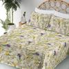 Ambesonne Butterflies Sheet Set, Watercolor Design Branches Spring Life on Neutral Colored Backdrop, Fitted and Flat Sheet with Pillowcases Bedding Accent 4 Piece Set, Queen, Pale Grey Sepia Blush(Cream Mustard Blue Violet)