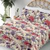 Ambesonne Butterflies Sheet Set, Watercolor Design Branches Spring Life on Neutral Colored Backdrop, Fitted and Flat Sheet with Pillowcases Bedding Accent 4 Piece Set, Queen, Pale Grey Sepia Blush(Dark Coral and Champagne)