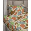 Ambesonne Butterflies Sheet Set, Watercolor Design Branches Spring Life on Neutral Colored Backdrop, Fitted and Flat Sheet with Pillowcases Bedding Accent 4 Piece Set, Queen, Pale Grey Sepia Blush(Burnt Sienna Cadet Blue)