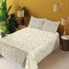Ambesonne Butterflies Sheet Set, Watercolor Design Branches Spring Life on Neutral Colored Backdrop, Fitted and Flat Sheet with Pillowcases Bedding Accent 4 Piece Set, Queen, Pale Grey Sepia Blush(Avocado Green Eggshell)
