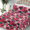 Ambesonne Butterflies Sheet Set, Watercolor Design Branches Spring Life on Neutral Colored Backdrop, Fitted and Flat Sheet with Pillowcases Bedding Accent 4 Piece Set, Queen, Pale Grey Sepia Blush(Dark Coral Champagne)