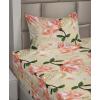 Ambesonne Butterflies Sheet Set, Watercolor Design Branches Spring Life on Neutral Colored Backdrop, Fitted and Flat Sheet with Pillowcases Bedding Accent 4 Piece Set, Queen, Pale Grey Sepia Blush(Beige Coral and Green)