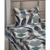 Ambesonne Butterflies Sheet Set, Watercolor Design Branches Spring Life on Neutral Colored Backdrop, Fitted and Flat Sheet with Pillowcases Bedding Accent 4 Piece Set, Queen, Pale Grey Sepia Blush(Champagne and Dark Sky Blue)