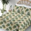 Ambesonne Butterflies Sheet Set, Watercolor Design Branches Spring Life on Neutral Colored Backdrop, Fitted and Flat Sheet with Pillowcases Bedding Accent 4 Piece Set, Queen, Pale Grey Sepia Blush(Fawn Hunter Green)