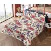Ambesonne Butterflies Sheet Set, Watercolor Design Branches Spring Life on Neutral Colored Backdrop, Fitted and Flat Sheet with Pillowcases Bedding Accent 4 Piece Set, Queen, Pale Grey Sepia Blush(Dark Coral and Champagne)