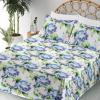Ambesonne Butterflies Sheet Set, Watercolor Design Branches Spring Life on Neutral Colored Backdrop, Fitted and Flat Sheet with Pillowcases Bedding Accent 4 Piece Set, Queen, Pale Grey Sepia Blush(Green Blue and Purple)