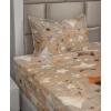 Ambesonne Butterflies Sheet Set, Watercolor Design Branches Spring Life on Neutral Colored Backdrop, Fitted and Flat Sheet with Pillowcases Bedding Accent 4 Piece Set, Queen, Pale Grey Sepia Blush(Pale Mustard Vermilion)