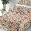Ambesonne Butterflies Sheet Set, Watercolor Design Branches Spring Life on Neutral Colored Backdrop, Fitted and Flat Sheet with Pillowcases Bedding Accent 4 Piece Set, Queen, Pale Grey Sepia Blush(Almond Rose Turquoise)
