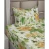 Ambesonne Butterflies Sheet Set, Watercolor Design Branches Spring Life on Neutral Colored Backdrop, Fitted and Flat Sheet with Pillowcases Bedding Accent 4 Piece Set, Queen, Pale Grey Sepia Blush(Olive Green and Peach)