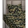 Ambesonne Butterflies Sheet Set, Watercolor Design Branches Spring Life on Neutral Colored Backdrop, Fitted and Flat Sheet with Pillowcases Bedding Accent 4 Piece Set, Queen, Pale Grey Sepia Blush(Pistachio Green Mustard)