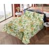 Ambesonne Butterflies Sheet Set, Watercolor Design Branches Spring Life on Neutral Colored Backdrop, Fitted and Flat Sheet with Pillowcases Bedding Accent 4 Piece Set, Queen, Pale Grey Sepia Blush(Olive Green and Peach)