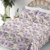 Ambesonne Butterflies Sheet Set, Watercolor Design Branches Spring Life on Neutral Colored Backdrop, Fitted and Flat Sheet with Pillowcases Bedding Accent 4 Piece Set, Queen, Pale Grey Sepia Blush(Lavender Champagne)