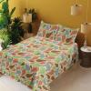 Ambesonne Butterflies Sheet Set, Watercolor Design Branches Spring Life on Neutral Colored Backdrop, Fitted and Flat Sheet with Pillowcases Bedding Accent 4 Piece Set, Queen, Pale Grey Sepia Blush(Burnt Sienna Cadet Blue)