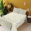 Ambesonne Butterflies Sheet Set, Watercolor Design Branches Spring Life on Neutral Colored Backdrop, Fitted and Flat Sheet with Pillowcases Bedding Accent 4 Piece Set, Queen, Pale Grey Sepia Blush(Avocado Green Pale Lilac)