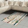 Ambesonne Classic Area Rug, Hedonistic Pampered Room in Muted Tones Neutral Colors Rich Ornament, Flat Woven Accent Rug for Living Room Bedroom Dining Room, 4′ X 5′ 7″, Coconut and Off White(Petrol Blue Salmon White)