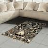 Ambesonne Classic Area Rug, Hedonistic Pampered Room in Muted Tones Neutral Colors Rich Ornament, Flat Woven Accent Rug for Living Room Bedroom Dining Room, 4′ X 5′ 7″, Coconut and Off White(Eggshell and Charcoal Grey)