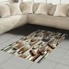 Ambesonne Classic Area Rug, Hedonistic Pampered Room in Muted Tones Neutral Colors Rich Ornament, Flat Woven Accent Rug for Living Room Bedroom Dining Room, 4′ X 5′ 7″, Coconut and Off White(Amber Brown and Taupe)